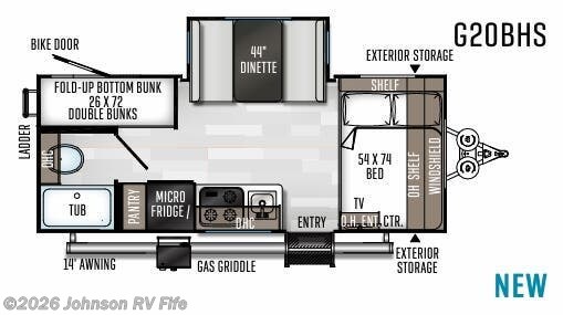 2020 FOREST RIVER Rockwood Geo Pro GEO PRO G20BHS Floorplan