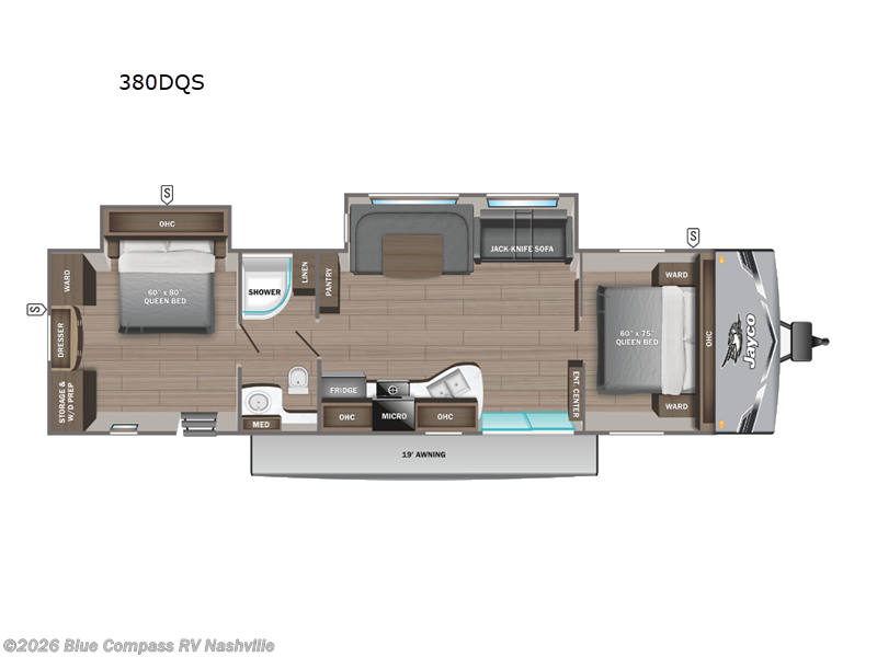 2025 Jayco Jay Flight 380DQS - New Travel Trailer For Sale by Blue Compass RV Nashville in Lebanon, Tennessee features Slideout