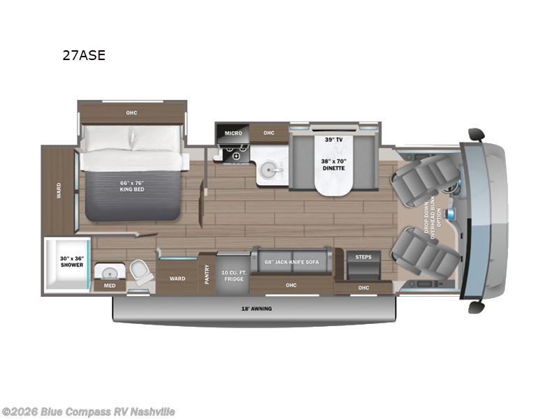 2025 Jayco Alante SE 27ASE - New Class A For Sale by Blue Compass RV Nashville in Lebanon, Tennessee features Slideout