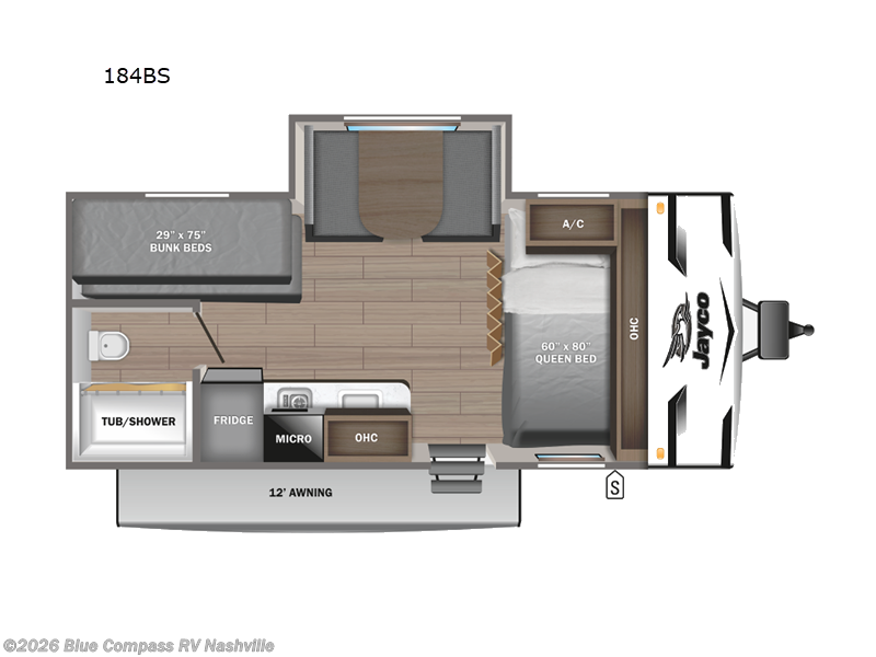 2024 Jayco Jay Flight SLX 184BS - Used Travel Trailer For Sale by Blue Compass RV Nashville in Lebanon, Tennessee features Slideout