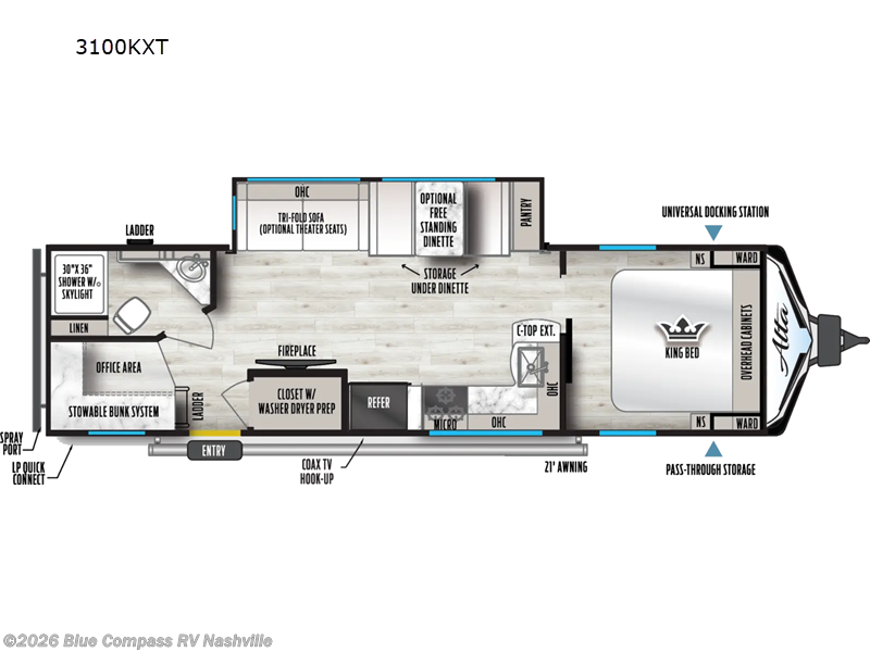 2025 East to West Alta 3100KXT - Used Travel Trailer For Sale by Blue Compass RV Nashville in Lebanon, Tennessee features Slideout