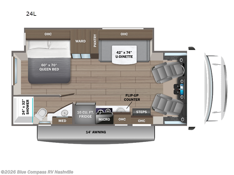 2026 Jayco Melbourne 24L - New Class C For Sale by Blue Compass RV Nashville in Lebanon, Tennessee features Slideout
