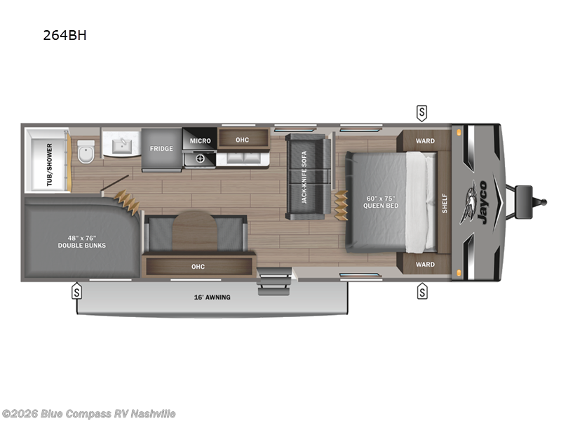 2024 Jayco Jay Flight 264BH - Used Travel Trailer For Sale by Blue Compass RV Nashville in Lebanon, Tennessee