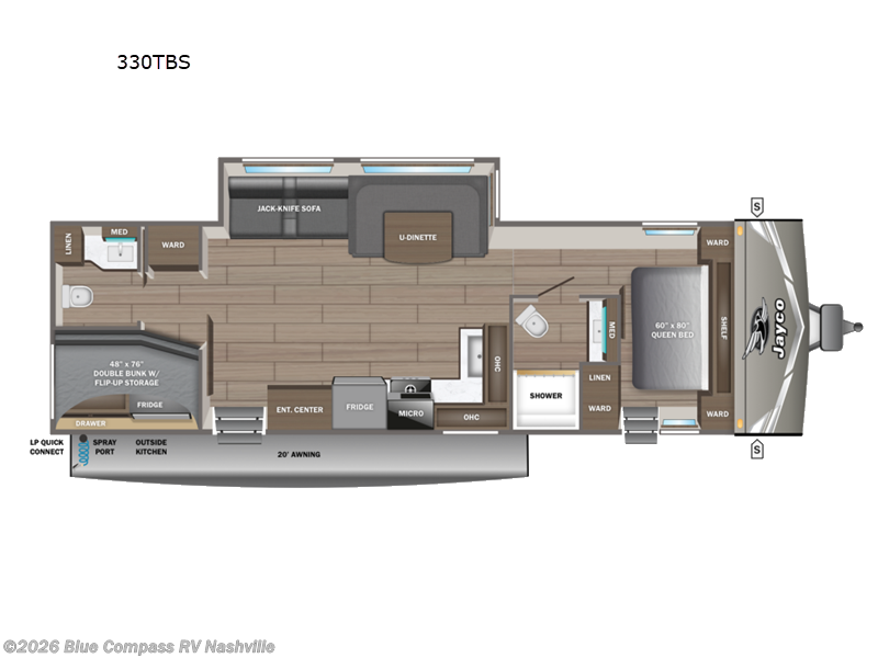 2027 Jayco Jay Flight 330TBS - New Travel Trailer For Sale by Blue Compass RV Nashville in Lebanon, Tennessee features Slideout