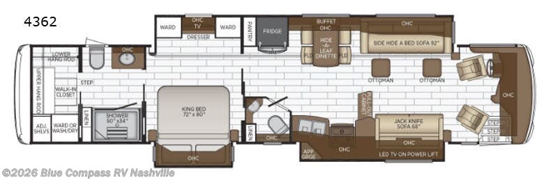 2019 Newmar Dutch Star 4362 - Used Class A For Sale by Blue Compass RV Nashville in Lebanon, Tennessee features Slideout