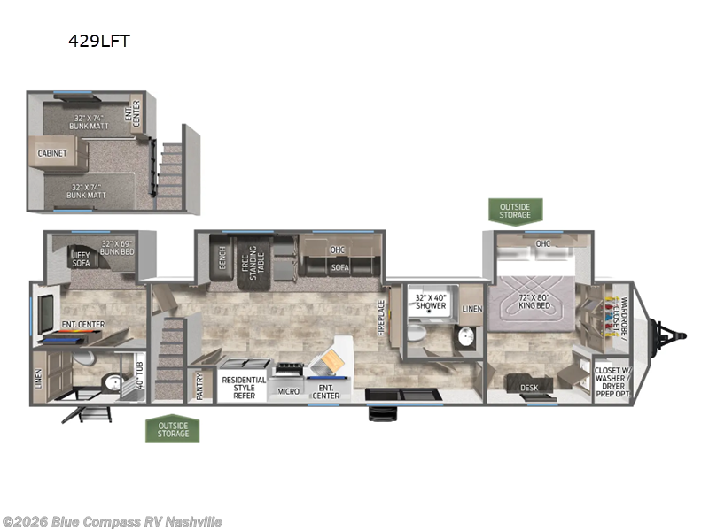 2025 Palomino Puma Destination 429LFT - Used Destination Trailer For Sale by Blue Compass RV Nashville in Lebanon, Tennessee features Slideout