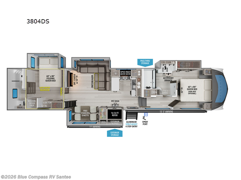 2026 Grand Design Influence 3804DS - New Fifth Wheel For Sale by Blue Compass RV Santee in Santee, California features Slideout