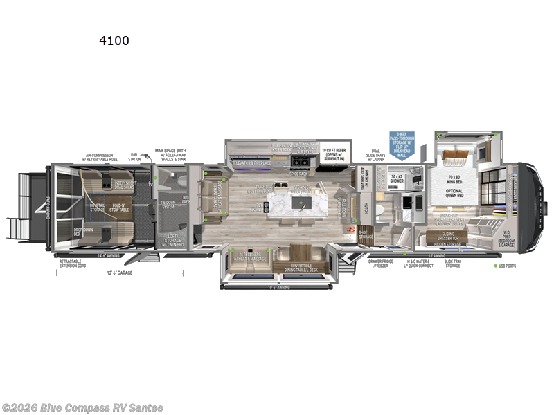 2026 Brinkley RV Model G 4100 - New Toy Hauler For Sale by Blue Compass RV Santee in Santee, California features Slideout