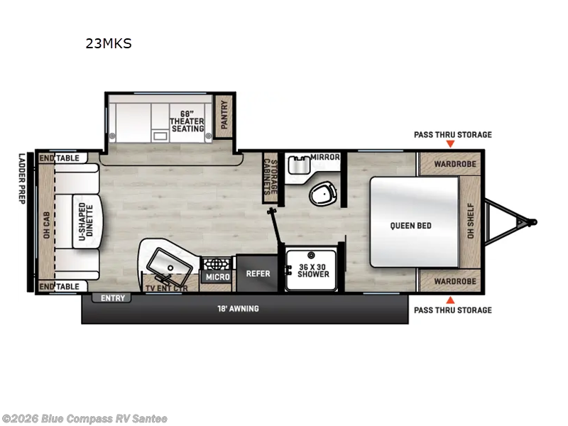 2026 Forest River Aurora Light 23MKS - New Travel Trailer For Sale by Blue Compass RV Santee in Santee, California features Slideout