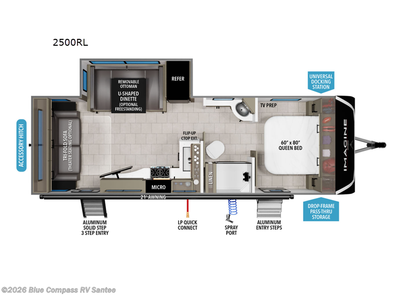2025 Grand Design Imagine 2500RL - Used Travel Trailer For Sale by Blue Compass RV Santee in Santee, California features Slideout
