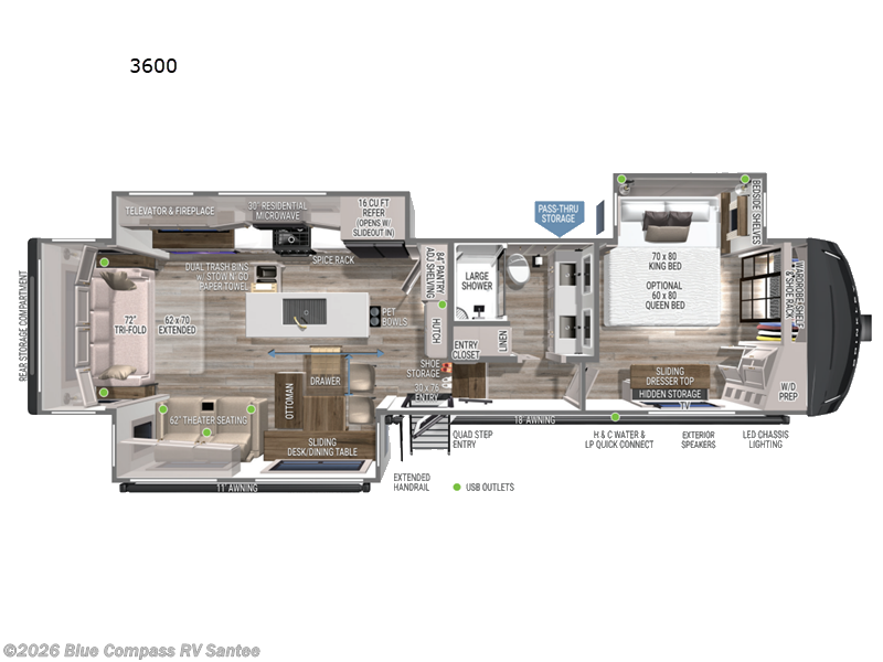 2026 Brinkley RV Model Z 3600 - New Fifth Wheel For Sale by Blue Compass RV Santee in Santee, California features Slideout