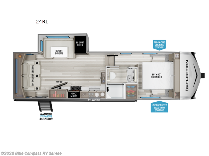 2026 Grand Design Reflection 100 Series 24RL - New Fifth Wheel For Sale by Blue Compass RV Santee in Santee, California features Slideout