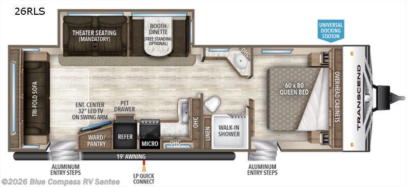 2019 Grand Design Transcend 26RLS - Used Travel Trailer For Sale by Blue Compass RV Santee in Santee, California features Slideout