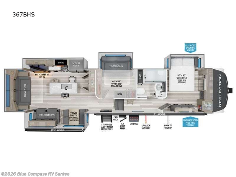 2024 Grand Design Reflection 367BHS - Used Fifth Wheel For Sale by Blue Compass RV Santee in Santee, California features Slideout
