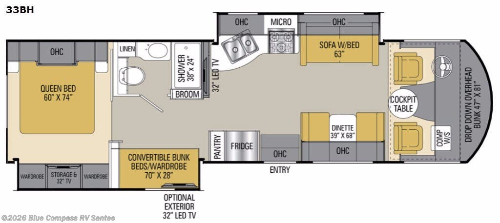 2017 Coachmen Pursuit 33 BH - Used Class A For Sale by Blue Compass RV Santee in Santee, California features Slideout