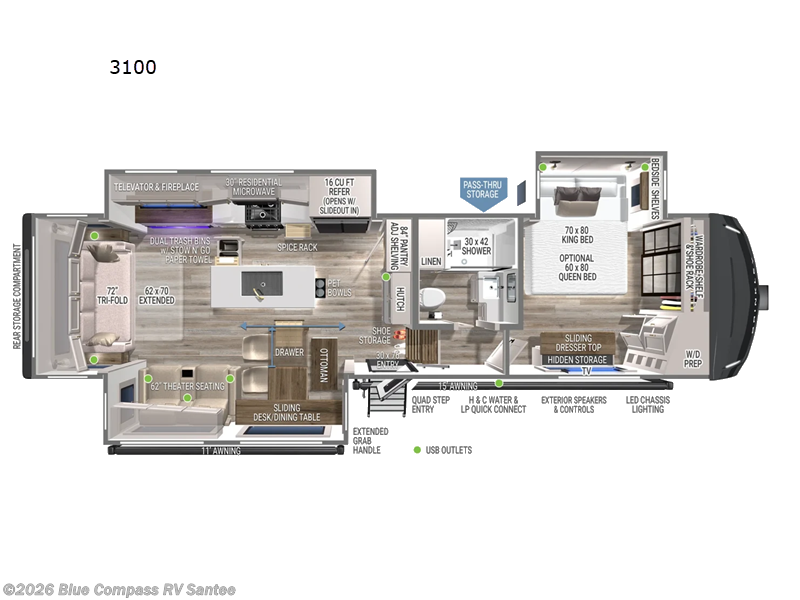 2026 Brinkley RV Model Z 3100 - New Fifth Wheel For Sale by Blue Compass RV Santee in Santee, California features Slideout