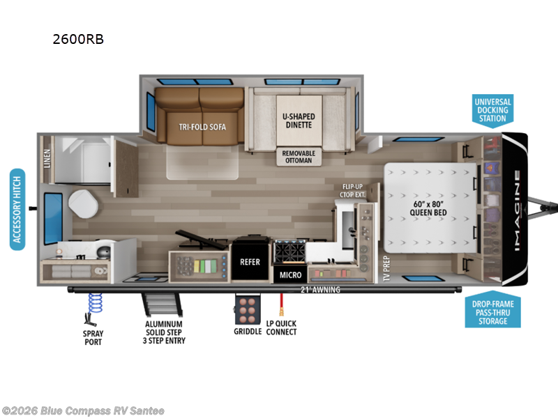 2027 Grand Design Imagine 2600RB - New Travel Trailer For Sale by Blue Compass RV Santee in Santee, California features Slideout
