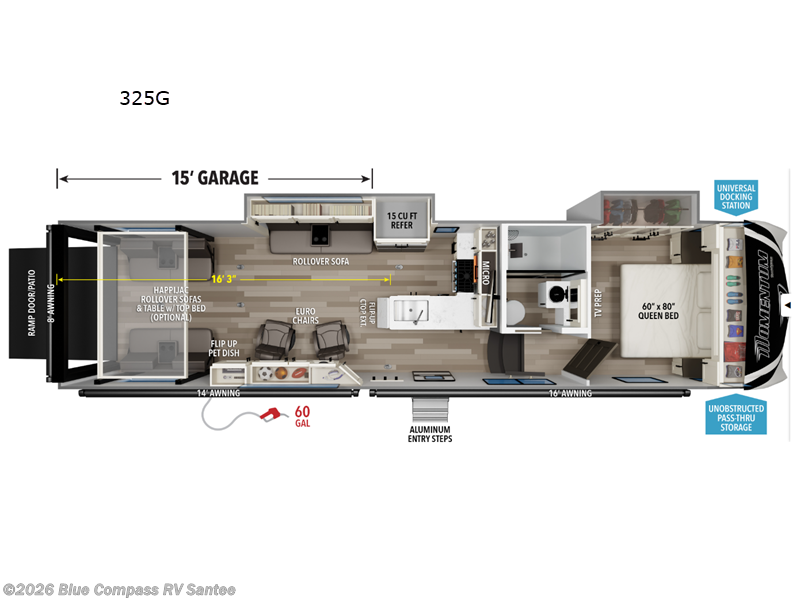 2027 Grand Design Momentum G-Class 325G - New Toy Hauler For Sale by Blue Compass RV Santee in Santee, California features Slideout