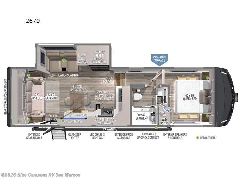 2025 Brinkley RV Model Z 2670 - New Fifth Wheel For Sale by Blue Compass RV San Marcos in San Marcos, California features Slideout