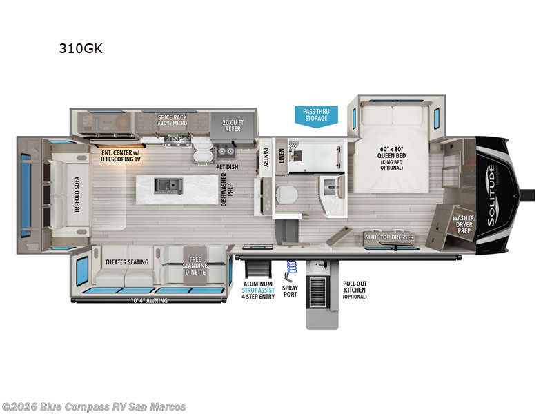 2025 Grand Design Solitude 310GK - New Fifth Wheel For Sale by Blue Compass RV San Marcos in San Marcos, California features Slideout
