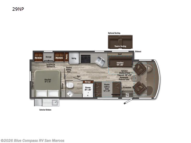 2023 Winnebago Sunstar NPF Limited Edition 29NP - Used Class A For Sale by Blue Compass RV San Marcos in San Marcos, California features Slideout