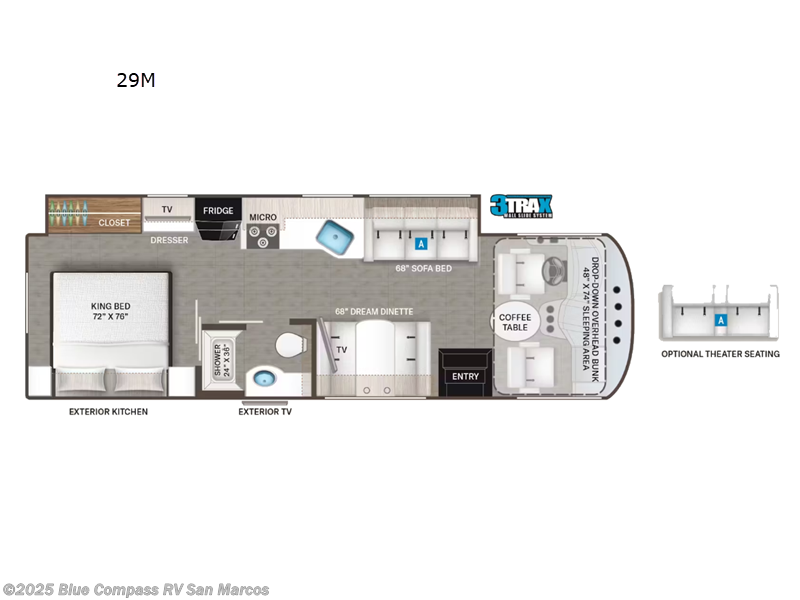2024 Thor Motor Coach Hurricane 29M - Used Class A For Sale by Blue Compass RV San Marcos in San Marcos, California features Slideout