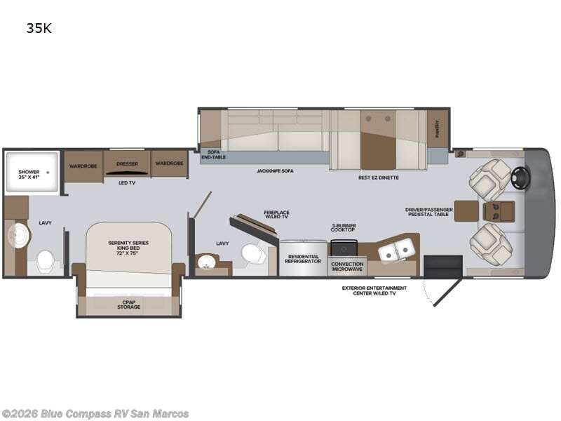 2025 Holiday Rambler Vacationer 35K - Used Class A For Sale by Blue Compass RV San Marcos in San Marcos, California features Slideout