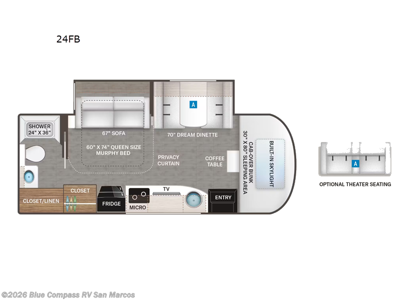 2026 Thor Motor Coach Tiburon Sprinter 24FB - New Class C For Sale by Blue Compass RV San Marcos in San Marcos, California features Slideout