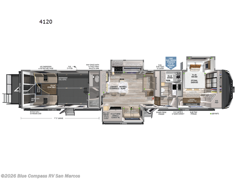 2026 Brinkley RV Model G 4120 - New Toy Hauler For Sale by Blue Compass RV San Marcos in San Marcos, California features Slideout