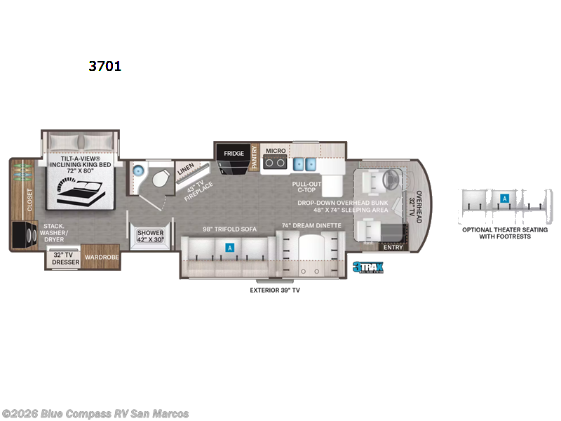 2022 Thor Motor Coach Aria 3701 - Used Class A For Sale by Blue Compass RV San Marcos in San Marcos, California features Slideout