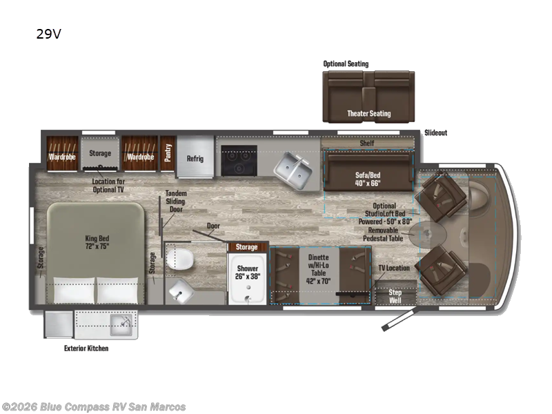 2025 Winnebago Sunstar 29V - Used Class A For Sale by Blue Compass RV San Marcos in San Marcos, California features Slideout