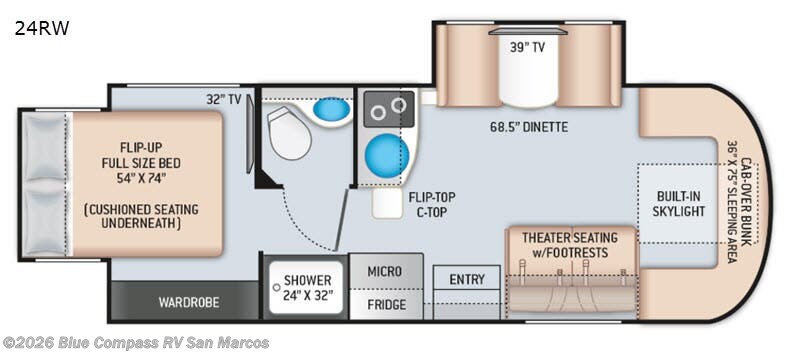 2021 Thor Motor Coach Delano Sprinter 24RW - Used Class C For Sale by Blue Compass RV San Marcos in San Marcos, California features Slideout
