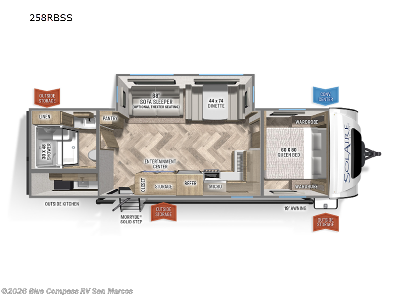 2023 Palomino Solaire 258RBSS - Used Travel Trailer For Sale by Blue Compass RV San Marcos in San Marcos, California features Slideout