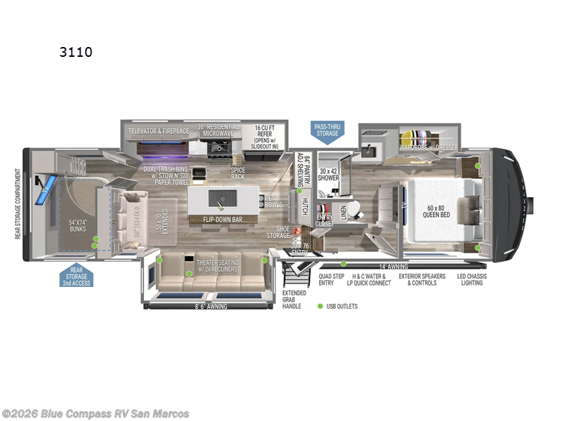 2026 Brinkley RV Model Z 3110 - New Fifth Wheel For Sale by Blue Compass RV San Marcos in San Marcos, California features Slideout