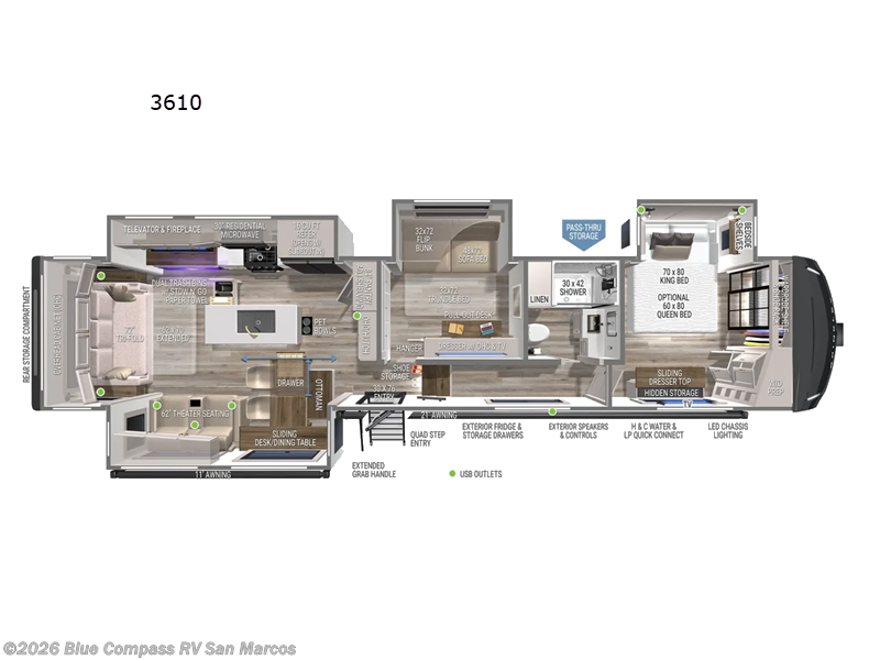 2026 Brinkley RV Model Z 3610 - New Fifth Wheel For Sale by Blue Compass RV San Marcos in San Marcos, California features Slideout