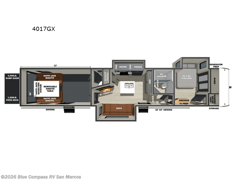 2026 Forest River Sandstorm 4017GX - Used Toy Hauler For Sale by Blue Compass RV San Marcos in San Marcos, California features Slideout