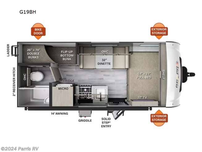 2024 Forest River Rockwood Geo Pro G19BH - New Travel Trailer For Sale by Parris RV in Murray, Utah