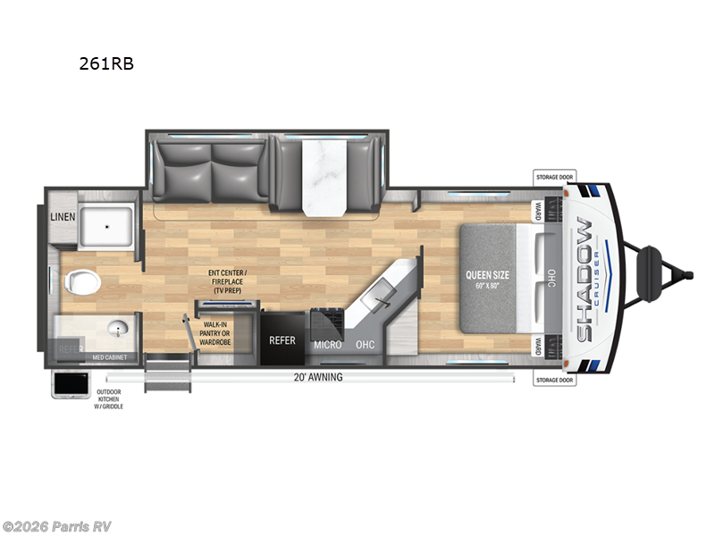 2025 Cruiser RV Shadow Cruiser 261RBS - New Travel Trailer For Sale by Parris RV in Murray, Utah features Slideout
