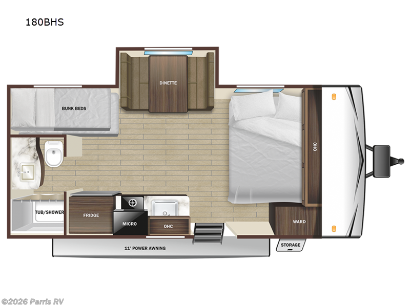 2025 Highland Ridge Open Range Conventional 180BHS - New Travel Trailer For Sale by Parris RV in Murray, Utah features Slideout