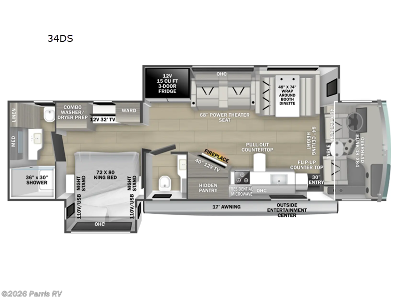 2026 Forest River FR3 34DS - New Class A For Sale by Parris RV in Murray, Utah features Slideout
