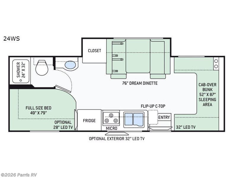 2018 Thor Motor Coach Four Winds Sprinter 24WS - Used Class C For Sale by Parris RV in Murray, Utah features Slideout