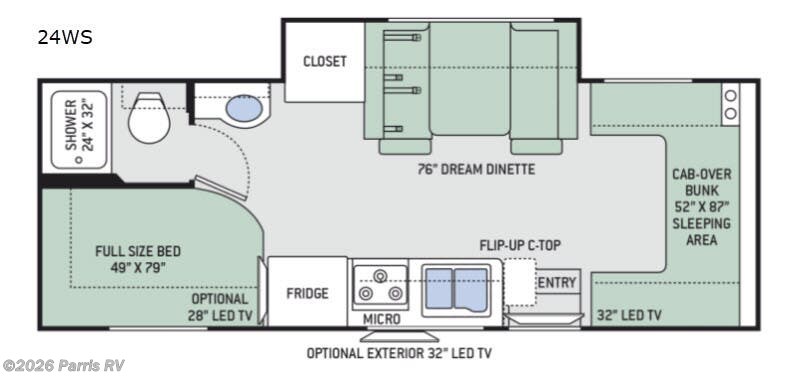 2018 Thor Motor Coach Chateau Sprinter 24WS - Used Class C For Sale by Parris RV in Murray, Utah features Slideout