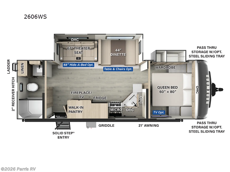 2026 Forest River Rockwood Ultra Lite 2606WS - New Travel Trailer For Sale by Parris RV in Murray, Utah features Slideout