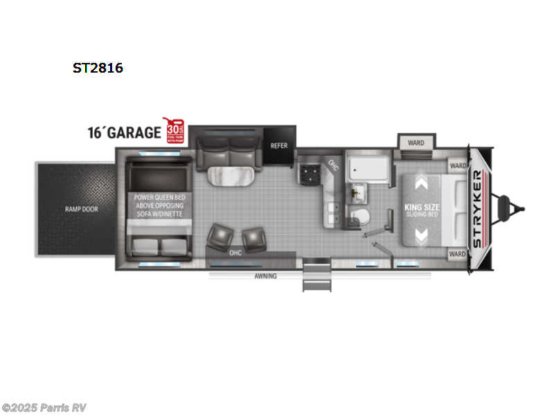 2022 Cruiser RV Stryker ST2816 - Used Toy Hauler For Sale by Parris RV in Murray, Utah features Slideout