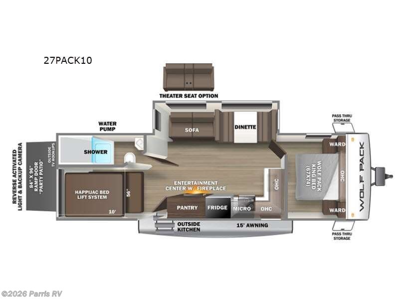 2023 Forest River Cherokee Wolf Pack 27PACK10 - Used Toy Hauler For Sale by Parris RV in Murray, Utah features Slideout