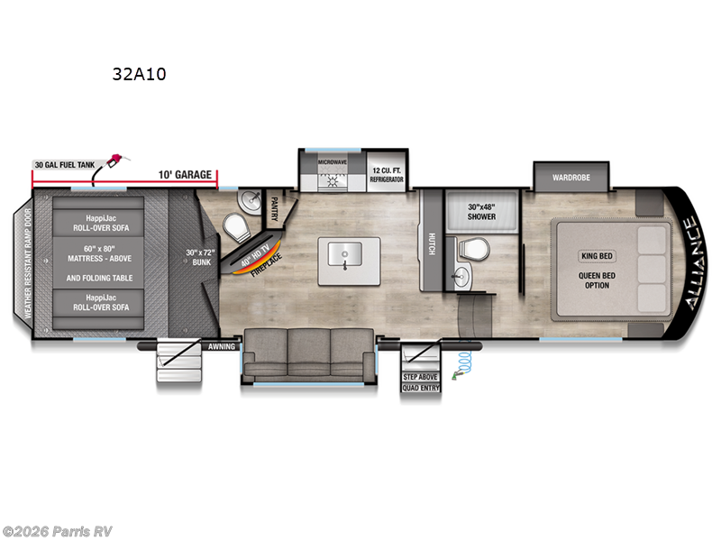 2026 Alliance RV Valor All-Access 32A10 - New Toy Hauler For Sale by Parris RV in Murray, Utah features Slideout