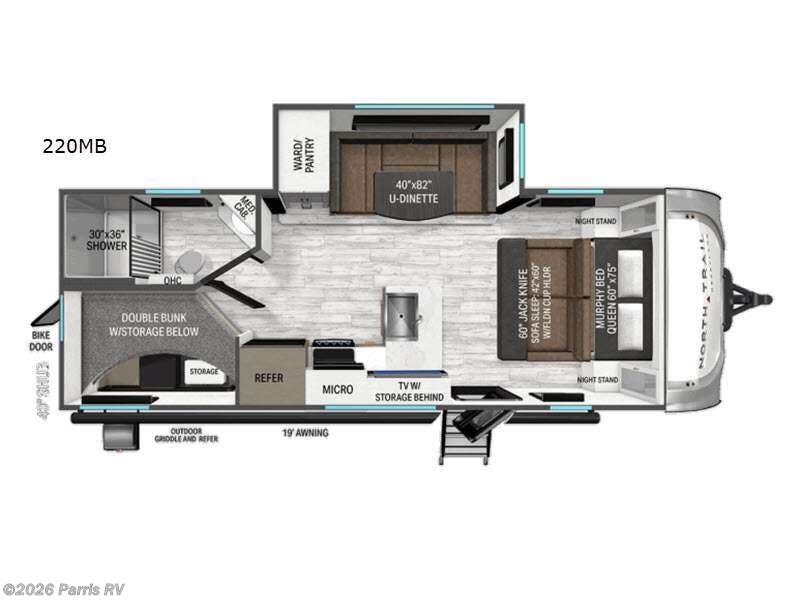 2026 Heartland North Trail 220MB - New Travel Trailer For Sale by Parris RV in Murray, Utah features Slideout