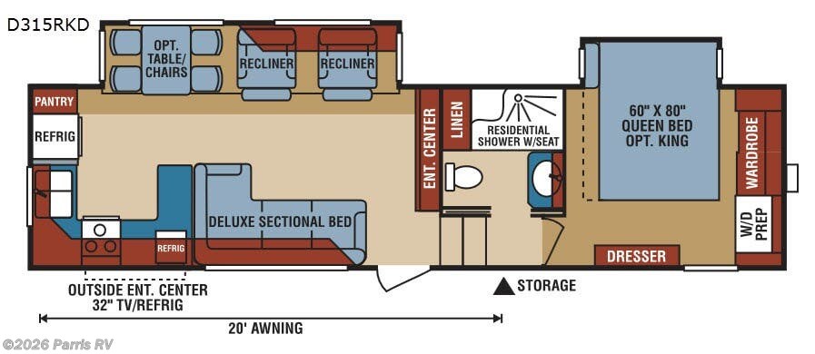 2017 K-Z Durango 2500 D315RKD - Used Fifth Wheel For Sale by Parris RV in Murray, Utah features Slideout