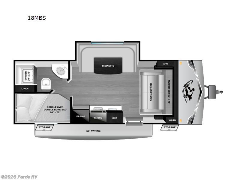 2026 Highland Ridge Colt 18MBS - New Travel Trailer For Sale by Parris RV in Murray, Utah features Slideout