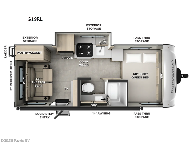 2026 Forest River Rockwood Geo Pro G19RL - New Travel Trailer For Sale by Parris RV in Murray, Utah features Slideout
